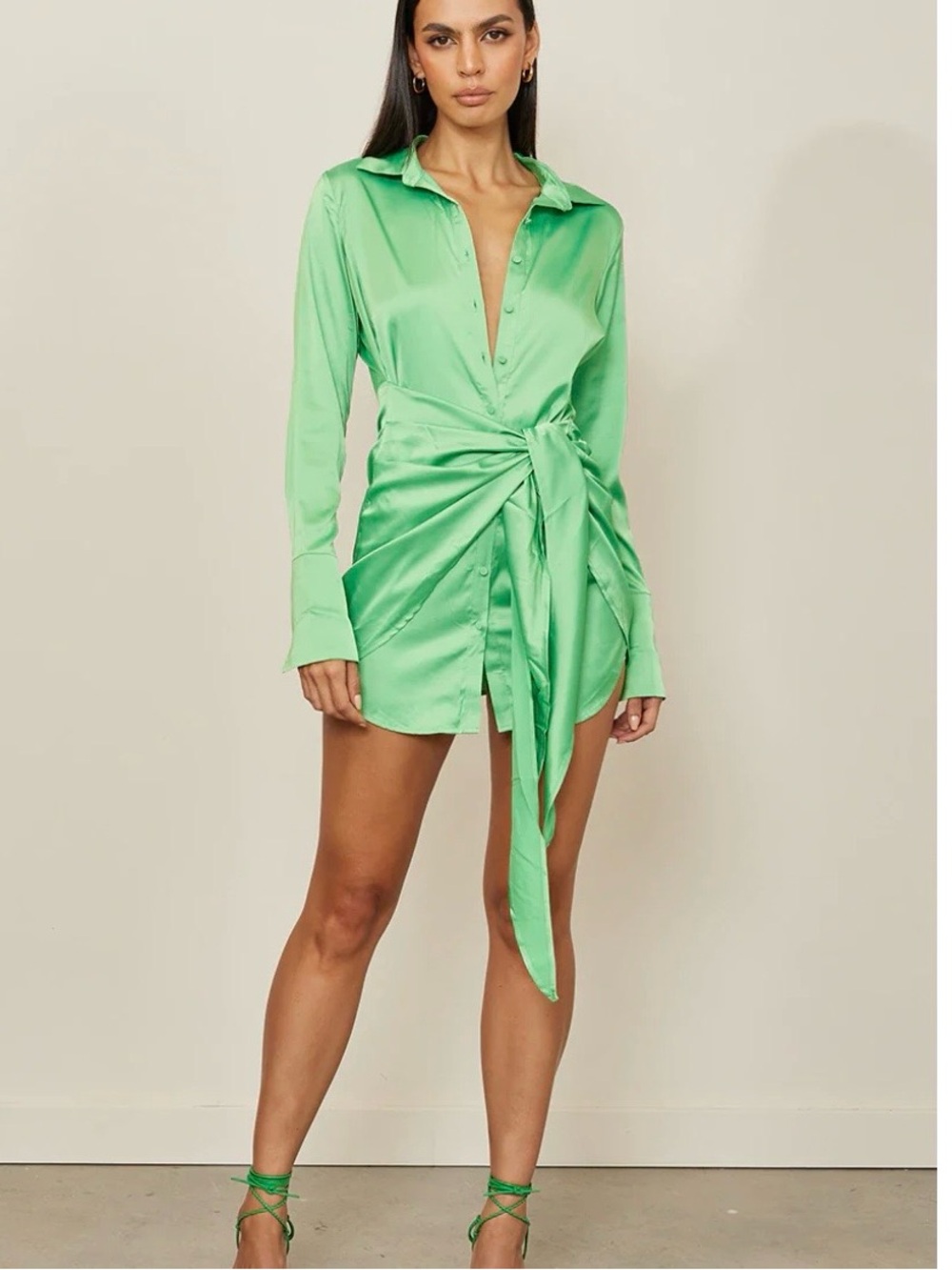 Runaway the Label AKIO SHIRT DRESS - APPLE Green XS